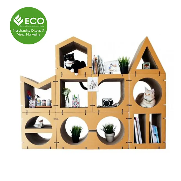 Eco-Friendly Cardboard Bookshelf For Bookstore Or Exhibition