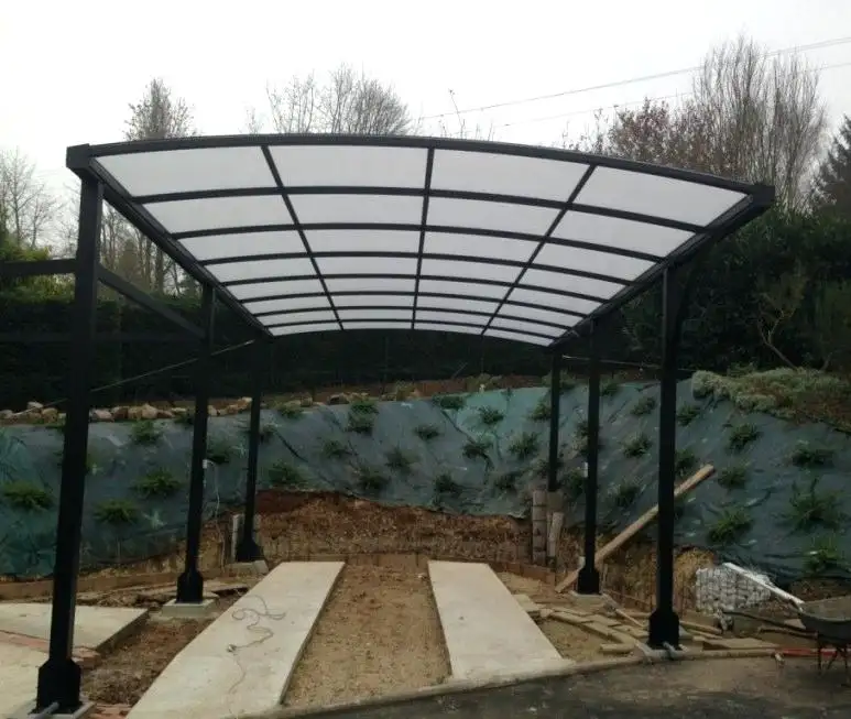 Carport bronz alüminyum çerçeve ve bronz polikarbonat katı levha garaj ve bahçe barınak