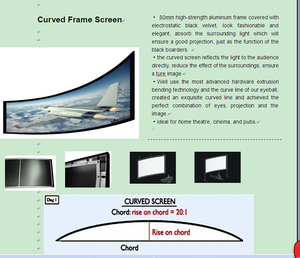120'' 16:9 <strong>Curved</strong> <strong>Fix</strong> <strong>Frame</strong> Projector <strong>Screen</strong> <strong>Frame</strong> of Aluminum Alloy Installed on the Wall Projector <strong>Screen</strong> - Product Image 5