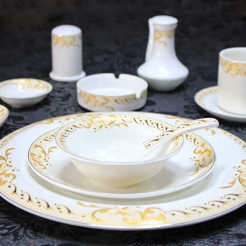 Turkse Keramische Servies Set Custom Porseleinen Borden En Kom Voor Hotel