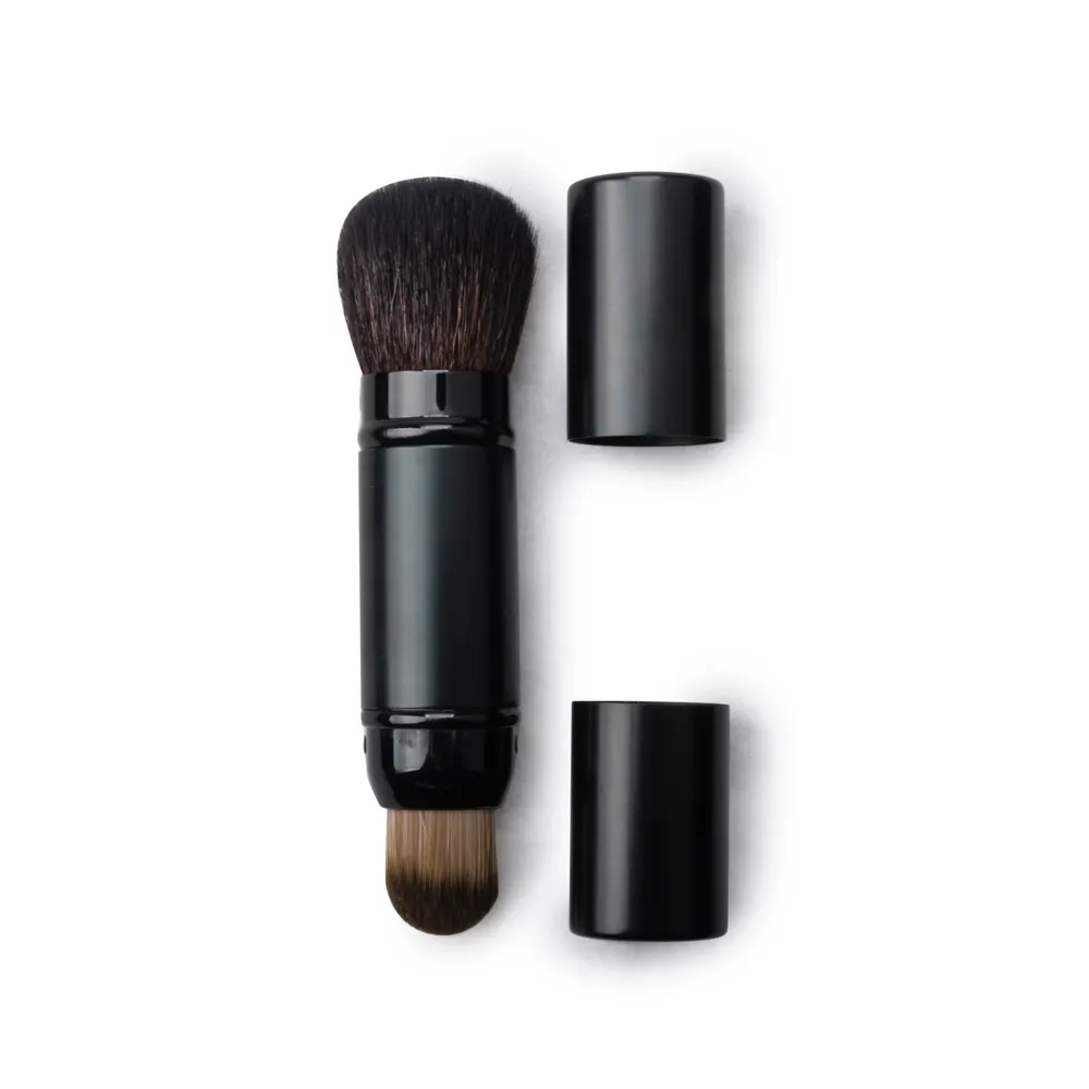Double End Retractable Powder Brush Makeup Portable Brush Retractable Brush with Synthetic Hair