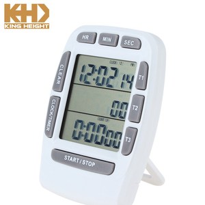 KH-TM040 KING HEIGHTプラスチックライト大型LCDディスプレイ3グループキッチンタイマー、磁気バック付き