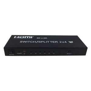 4K 2K <strong>HDMI</strong> Switch <strong>Splitter</strong> With 2 <strong>Input</strong> and 4 <strong>Output</strong> 2x4 3D Twisted Pair for Monitor