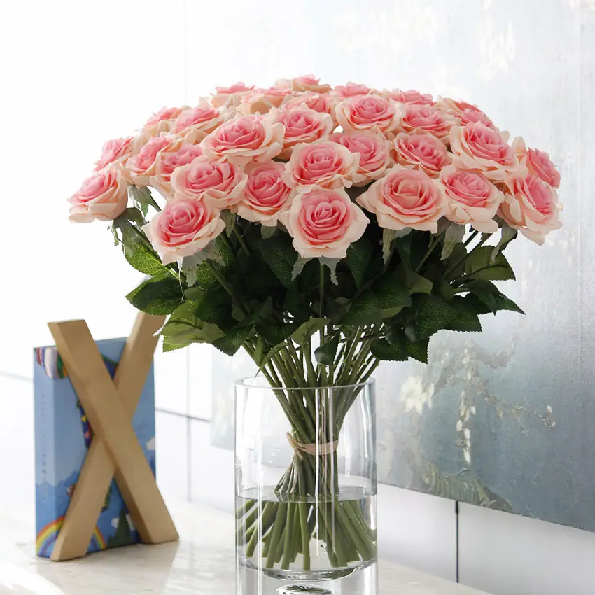 Оптовая продажа, Недорогой Цветок «сделай сам», 1 шт., Искусственный цветок розы для свадебного украшения