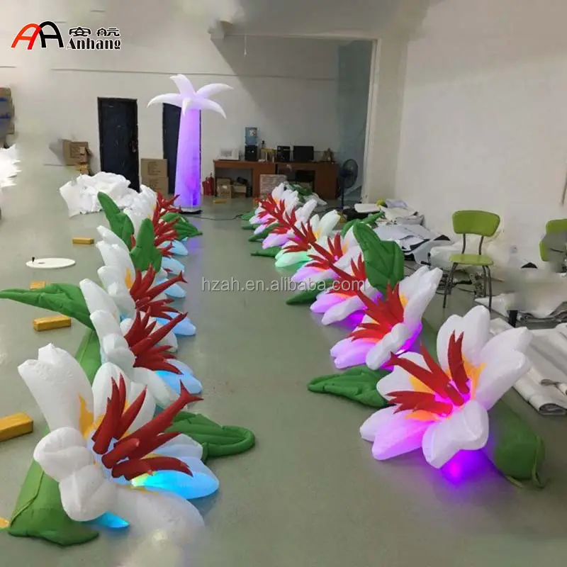 Catena di fiori gonfiabile leggera a LED per la decorazione della festa estiva