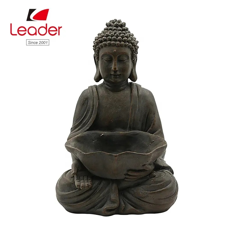 Statue de bouddha en résine polyrésine avec feuille de Lotus, siège, vente en gros, offre spéciale