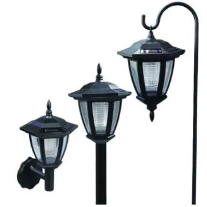 Hanging Solar Lights Dual Use Shepherd Hook Lights with 2 Shepherd Hooks Outdoor Solar Coach Lights