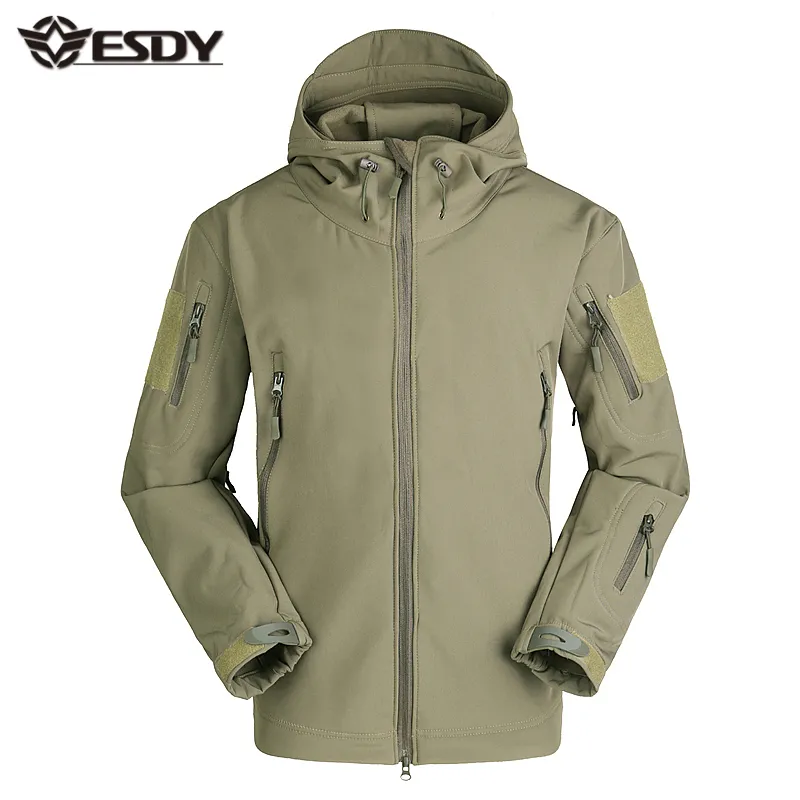 ESDY-Sudadera con capucha para exteriores, uniforme táctico, chaqueta de caza de concha suave, 25 colores