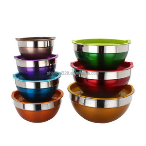 Thép Không Gỉ Trộn Bowl <span class=keywords><strong>Set</strong></span>/Thép Không Gỉ Salad <span class=keywords><strong>Bowls</strong></span> <span class=keywords><strong>Set</strong></span> Với Nắp Đậy/Phục Vụ Bowl - Product Image 4