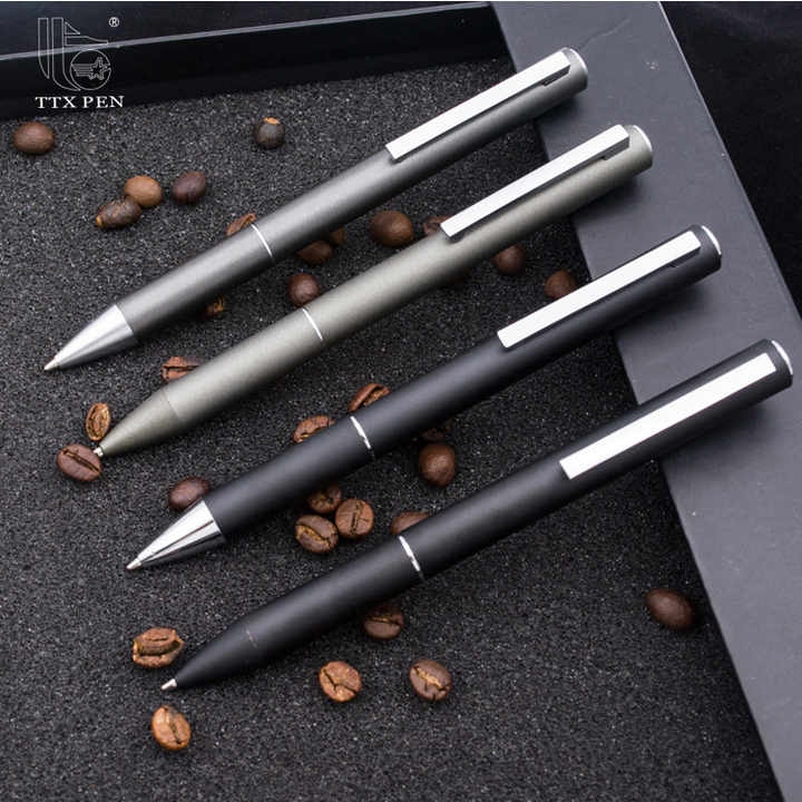 TTX Wholesale Sample Design Custom logo Advertising Metal Luxury Ink Roller Ball Pens