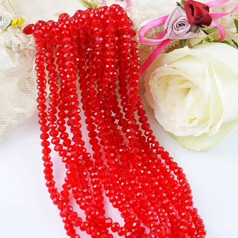 Free Shipping 27 Colors Option 1-8ミリメートルHollow Rondelle Faceted Glass BeadsためJewelry Making、China Glass BeadsためDecorating