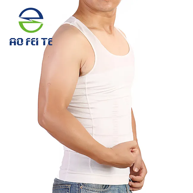 Camisa elástica masculina, colete modelador de corpo, emagrecimento, cinto de compressão, abdômen