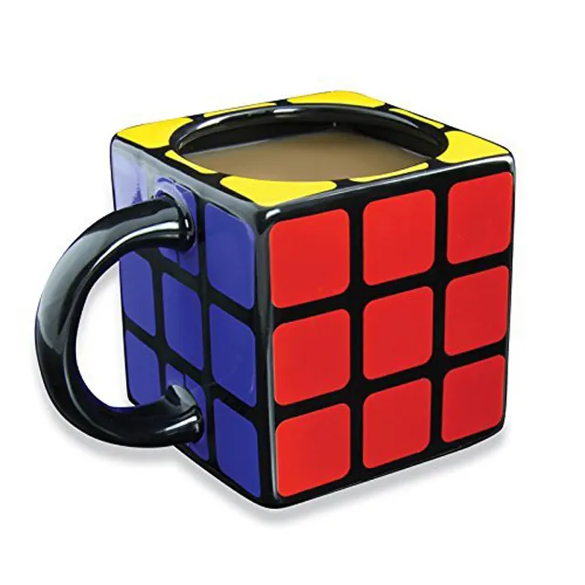 Xícara de café em forma única, cubo de esfregão de cerâmica 3d