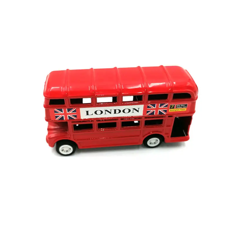 Personalizado recuerdo británico estilo Europa autobús rojo juguete artesanal 3D sacapuntas Metal para los niños