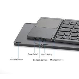 ポータブル折りたたみ式Bluetoothsキーボード充電式タッチパッド付きBT 3.0折りたたみ式キーボードUSB Cタブレット用Windows IOSカスタマイズ - Product Image 4
