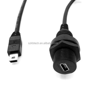 Mini USB 2.0 erkek kadın uzatma kablosu IP67 su geçirmez Panel yazıcı kamera bilgisayar kullanımı için montaj konektörü - Product Image 3