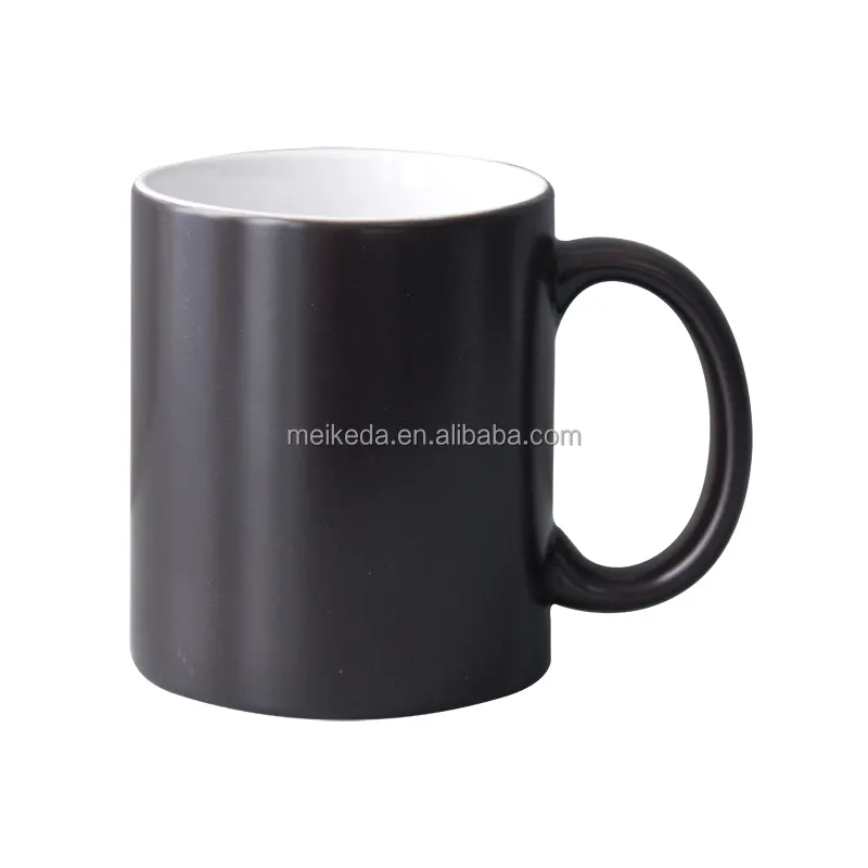 Großhandel Sublimation Farbwechsel Magic Ceramic Mug Black Farbe mit Matt Finishing Surface