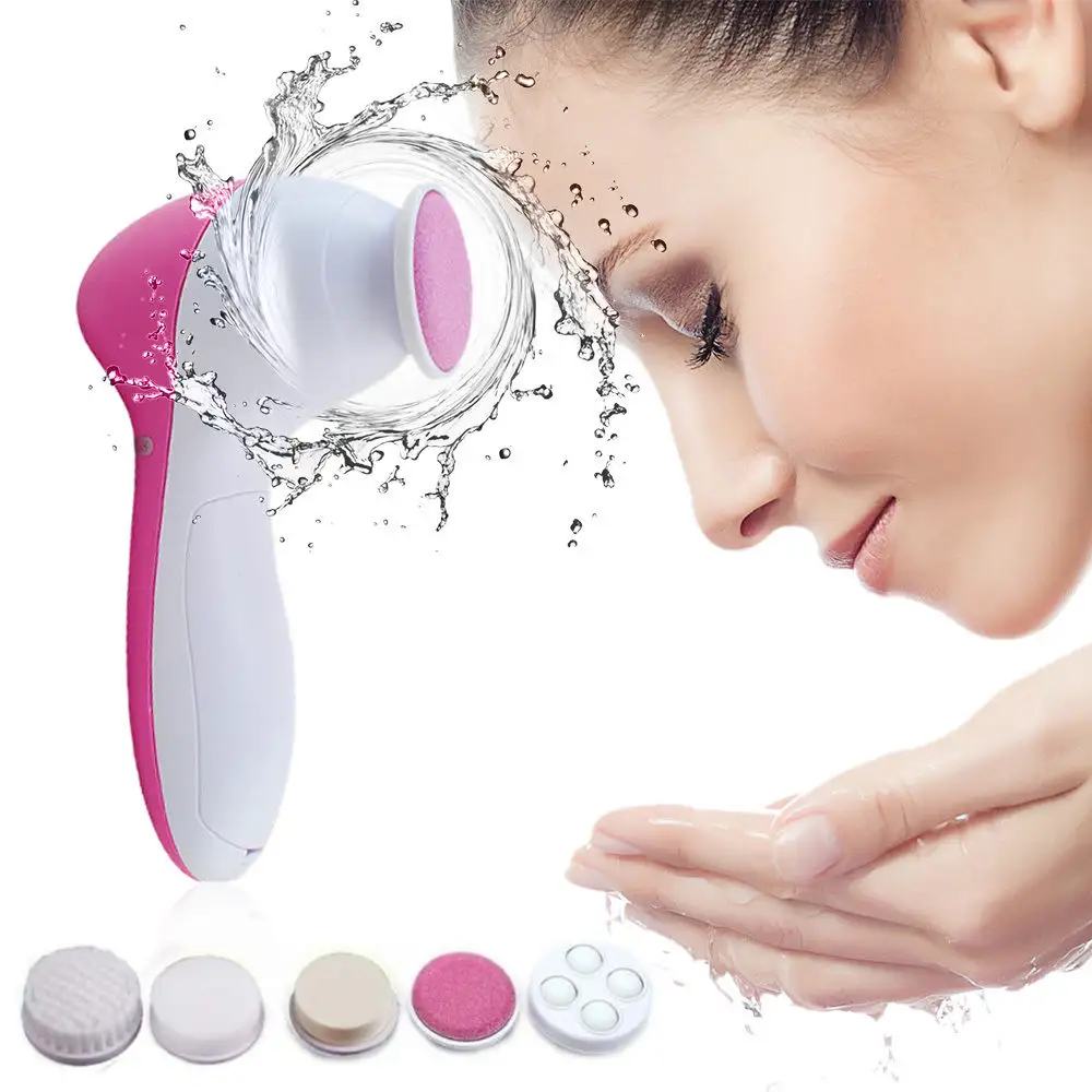 Manufacturers Facial Cleansing Brush 5 1でWaterproof Portable Wireless Battery Cleaningブラシと2 SpeedためSkin Cleaner