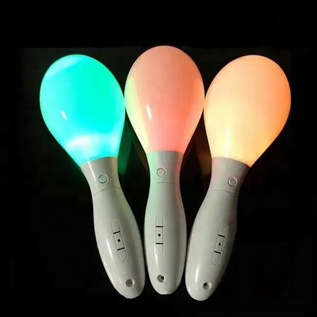 Maracas, Maracas personalizzate LED Maracas lampeggianti, plastica il tuo Logo 7 pollici plastica furus giocattolo di plastica per bambini Maracas personalizza plastica