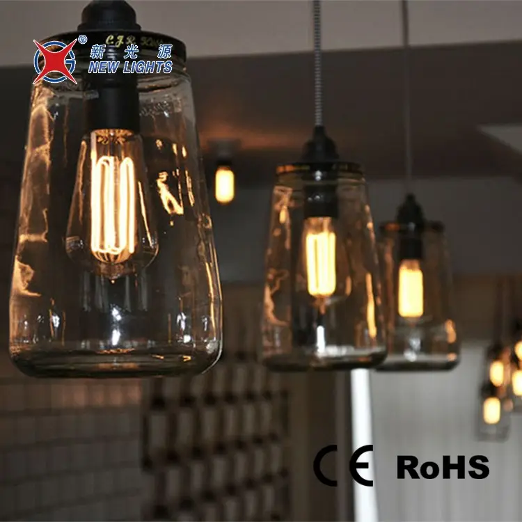 Bombilla de tungsteno edison, st64, 40W, E27, 220-240v, Lámpara decorativa edison