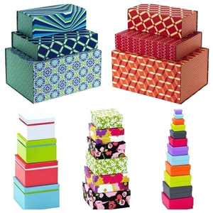 Juego de Cajas de Regalo de Navidad, papel de cartón, bloque de colores anidadas - Product Image 3