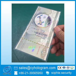 用于证券的防水透明光泽全息热层压袋