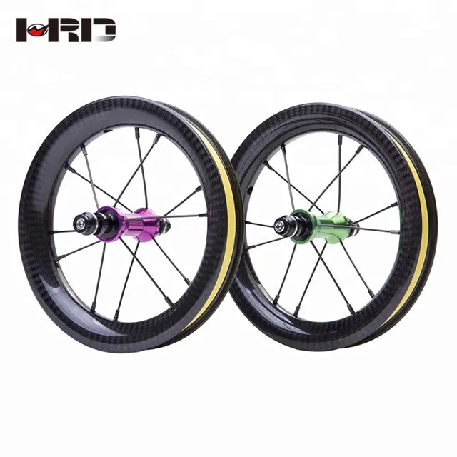 HRD008T-ruedas de bicicleta de equilibrio para niños, 30mm, 6801, 2rs, 25mm, juego de ruedas de bicicleta de empuje de China, ruedas de carbono de 12''