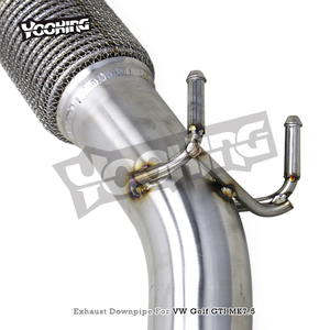 Custom <strong>Header</strong> Downpipe for VW GOLF <strong>7</strong>/<strong>7</strong>.5 MK7/MK7.5 GTI 2.0T 2014-2020 Free Flow Heat Shield Straight Down Pipe Exhaust Muffler - Product Image 4
