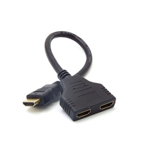 High Quality <strong>HDMI</strong> 1 Male to 2 Female Adapter 1in 2 Out Distributor Revolution Double Bus Split Screen Conversion Line HDTV Cable - Product Image 1