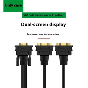 VGA3 + 6 1 a 2 Cable divisor Cable macho a hembra Una entrada Dos salidas Pantalla dividida Misma pantalla TV Cable de pantalla de computadora