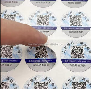 Customization Security Logo Variable Qr <strong>Code</strong> Anti-Counterfeiting Label Scratch off Serial Number Sticker - Product Image 1