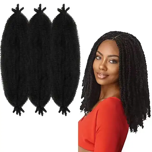 Treccia lunga all'uncinetto capelli ricci sintetici extension afro soffice e crespo cubano treccia capelli bruco extension per capelli