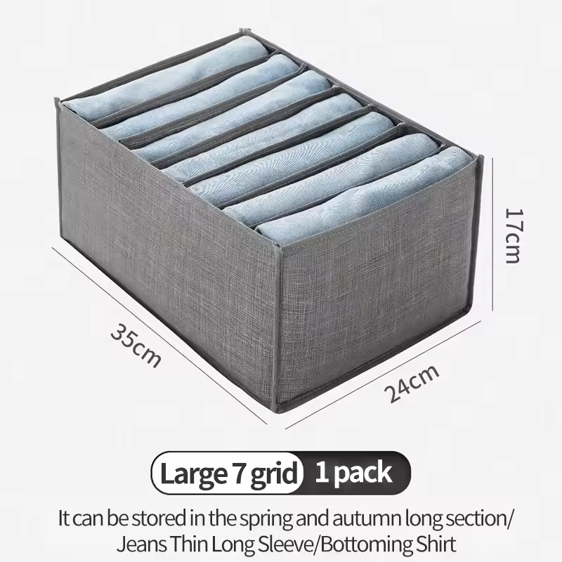 Caja de almacenamiento gris de 7 compartimentos.