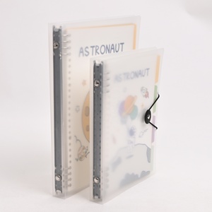 Großhandel Schul briefpapier Niedlicher Ringo rdner A5 B5 Notizbuch Kunststoff-Akten binder Klares Notizbuch mit Gummiband - Product Image 4
