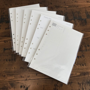 A5 6 anillos papel de inserción 45 páginas recarga de papel de hojas sueltas para cuaderno planificador diario semanal Carpeta de presupuesto recargable - Product Image 1