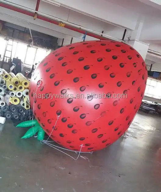 Kunden spezifische Erdbeer form Helium ballon Werbe ball kommerziellen LOGO Werbe ballon aufblasbares Helium