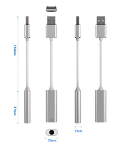 Dijital USB erkek/tip c erkek 3.5mm jack aux ses dişi adaptör - Product Image 4