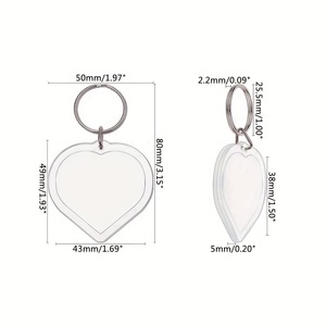 Make Your Own DIY <strong>Key</strong> Chain Keyring Custom <strong>Printed</strong> Clear Blank Transparent Photo Frame Acrylic Keychain 3.5cm 4cm 4.4cm 5cm - Product Image 5