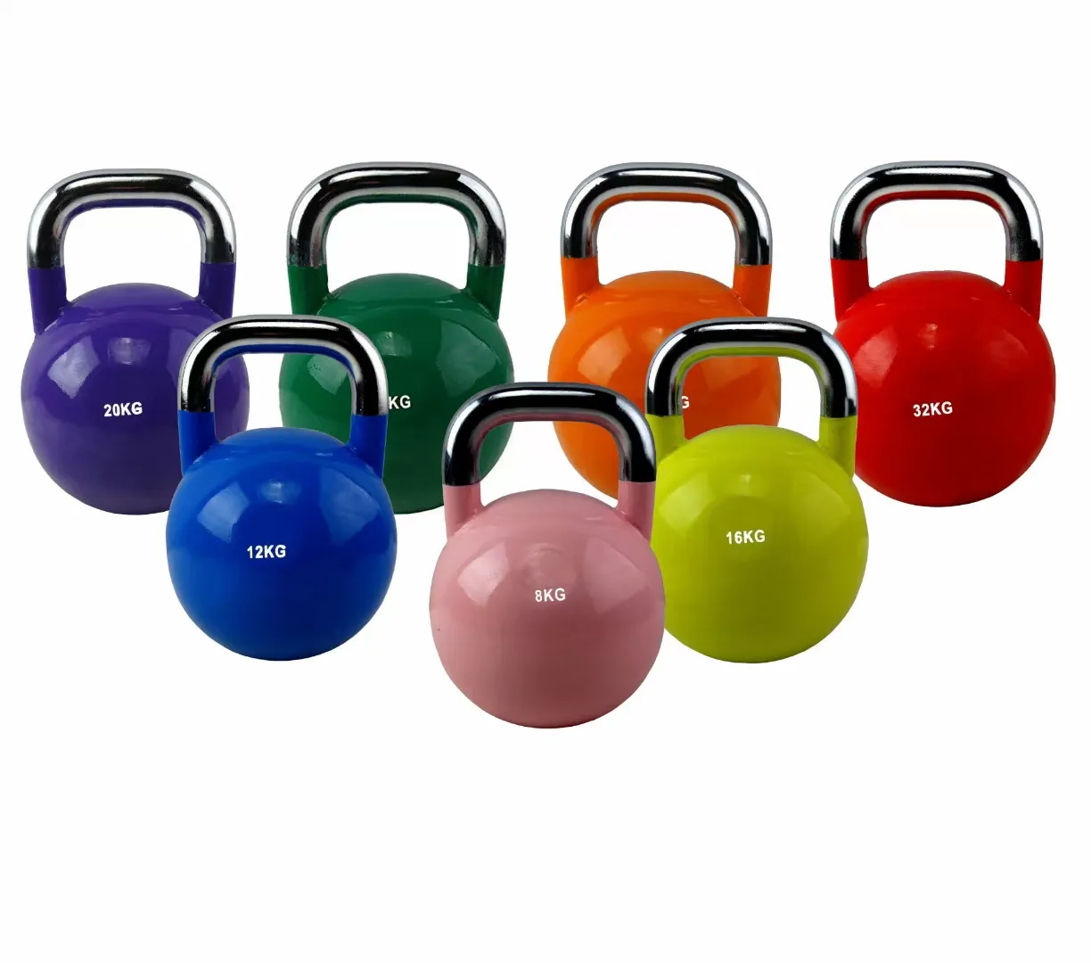 Kettlebell portátil de hierro fundido, tetera ajustable con recubrimiento de polvo colorido, peso libre