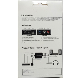 Optical Fiber Coaxial <strong>Rca</strong> 3.5mm Digital to Analog Audio Converter Amplifier Decoder Signal to Analog Stereo Adapter R/l Toslink