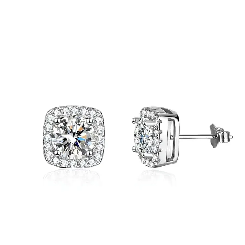 1/2/3ct orecchini di diamanti coltivati da laboratorio orecchini in oro 9K 14K 18K da donna scintillanti gioielli da sposa con diamanti da laboratorio