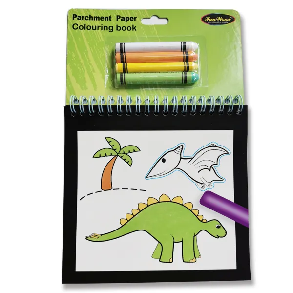 FUNWOOD GQC carta traslucida solubile in acqua pastelli disegno Set, novità attività per bambini colorazione libro di stampa