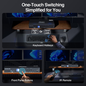 TESmart çift monitör USB-C KVM yerleştirme istasyonu kiti 4K60Hz MST 2 dizüstü bilgisayarlar için EDID & 2 adet USB 3.0 4x2 KVM anahtarları - Product Image 3