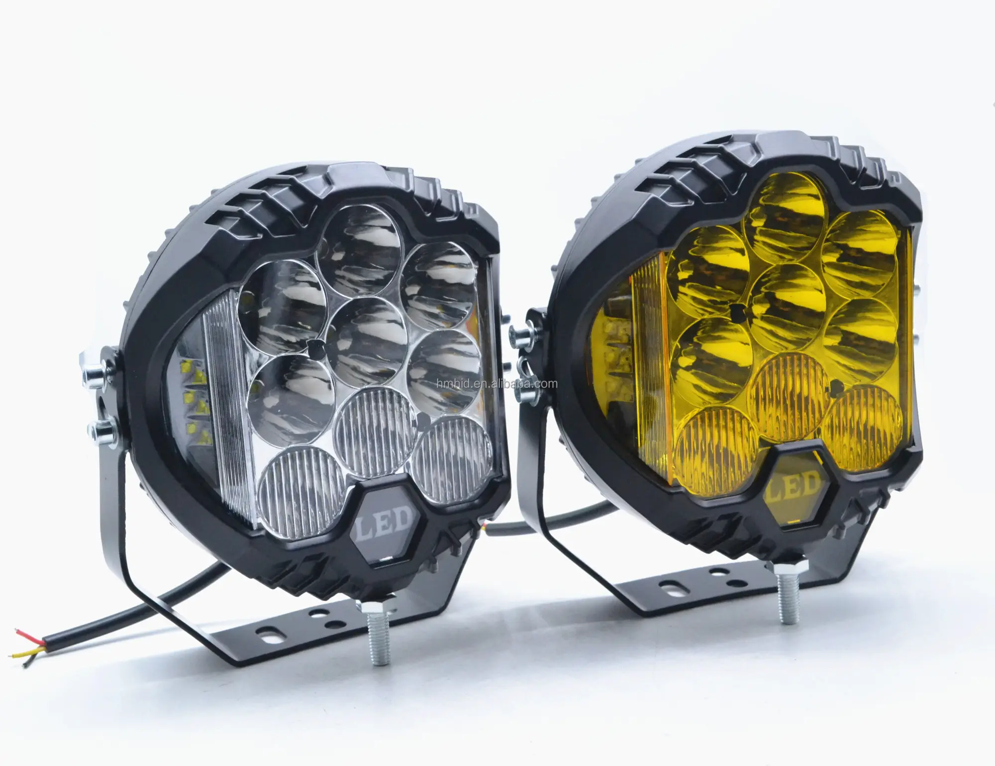 Fendinebbia a LED per auto da 5 pollici 75W bianco ambra di f Road 4x4 LED Work Light Bar 12V-24V Spot Beam lampade per auto per camion trattore agricolo