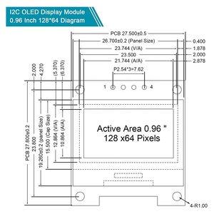 0,96 Zoll oled IIC Serial White OLED-Anzeige modul 128 X64 I2C SSD1306 12864 LCD-Bildschirm platine für Arduino
