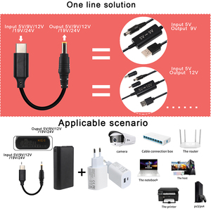 <strong>USB</strong> 3.1 Type C DC 5V to DC 12V <strong>2</strong>. 1mm X 5. 5mm Module Power Cable for Power Bank Wifi c to Dc 12v - Product Image 6