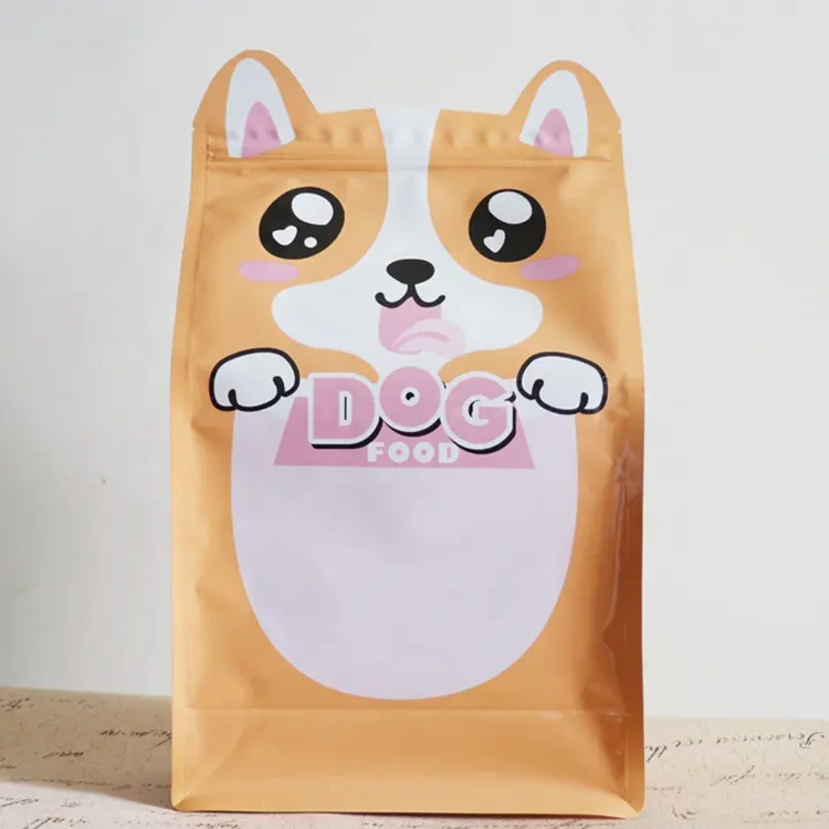 Reusable Pet Dog Food Packaging Bag cat dry food pouch doggie biscuit bags With Zipper