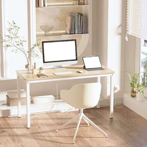 Modern Simple Design <strong>Computer</strong> Desk/Dining <strong>Table</strong> Adjustable Sturdy Writing Workstation Home Office With Wooden Metal Features