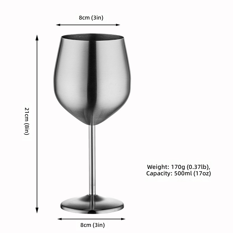 550ml red wine glass-silver wire drawing