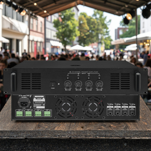 Four-Channel Public Address Sound <strong>Amplifier</strong> with 100v 70v Constant Voltage and Resistance <strong>Output</strong> for <strong>Speaker</strong> System - Product Image 4